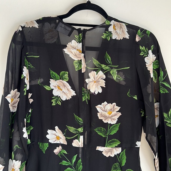 The Kooples Allure Ruffled Long Sleeve Floral Midi Dress sz 1 - Picture 9 of 12